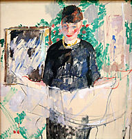 Woman in Black Reading a Newspaper, 1912, wouters