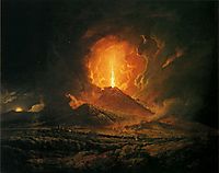 An Eruption of Vesuvius, seen from Portici, c.1776, wright