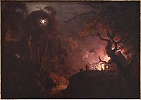 Cottage on Fire at Night, wright