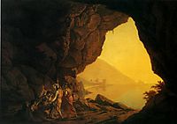 A Grotto in the Kingdom of Naples, with Banditti, 1778, wright