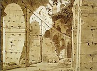 Inside the Arcade of the Colosseum, c.1775, wright