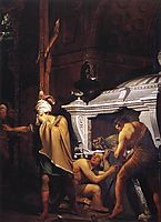 Miravan Breaking Open the Tomb of his Ancestors, 1772, wright