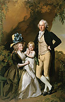 Portrait of Richard Arkwright Junior with his Wife Mary and Daughter Anne, 1790, wright