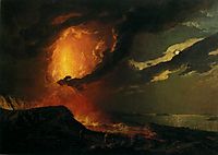Vesuvius in Eruption, with a View over the Islands in the Bay of Naples, c.1780, wright