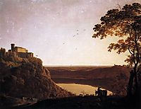 View of the Lake of Nemi, 1795, wright