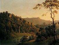 View in Matlock Dale, Looking Towards Black Rock Escarpment, c.1785, wright