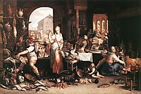 Kitchen Scene, 1605, wtewael