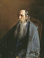 Portrait of Mikhail Yevgrafovich Saltykov-Shchedrin, 1886, yaroshenko