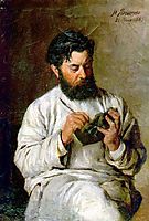 Portrait of the sculptor L.V. Posen, 1885, yaroshenko