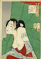 Looking itchy - The Appearance of a Kept Woman of the Kaei Era, yoshitoshi