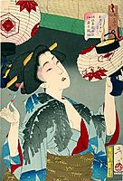 Looking capable - The Appearance of a Kyoto Waitress in the Meiji era, yoshitoshi