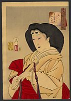Looking refined - a court lady of the Kyowa era, 1888, yoshitoshi