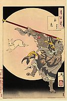 Songoku, the Monkey King and the Jewelled Hare by the Moon, 1891, yoshitoshi