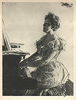 At the Piano, 1900, zorn