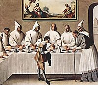 St. Hugh of Cluny in the Refectory of the Carthusians, 1633, zurbaran